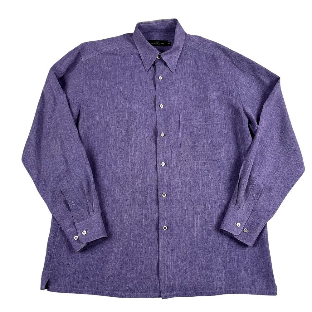 Bugatchi Mens Modal Blend Purple Button Down Shirt Sz Medium